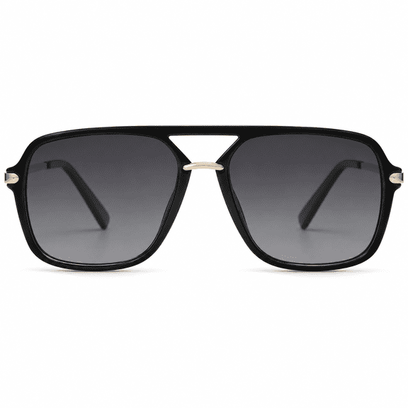 PUMIER Retro Square Aviator Sunglasses for Men & Women, Polarized UV400, 90s Vintage Style, Multi-Color Lenses, Lightweight Frame