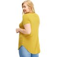 thumbnail image 3 of Pastel by Vivienne Women's Short Sleeve Jersey Top in Plus Size Mustard X-Large, 3 of 4