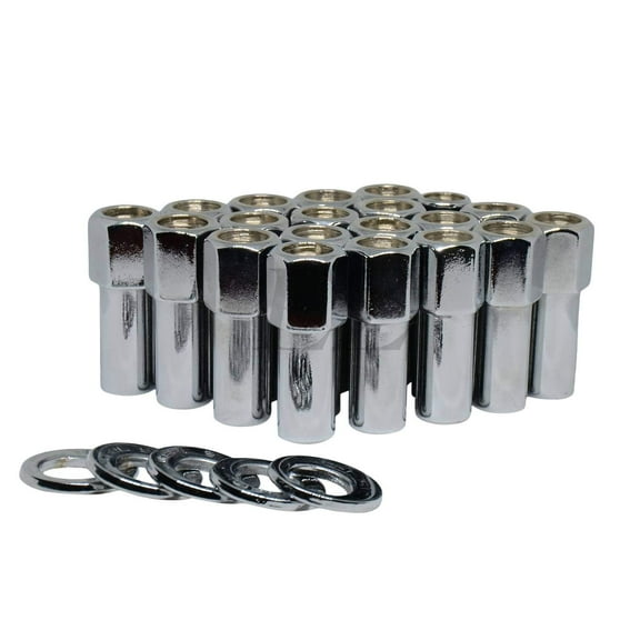 Open End Cragar SST Mag Lug Nut 1/2"-20 with Offset Washer Set of 20 Pcs