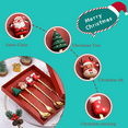 thumbnail image 3 of Stainless Steel Christmas Coffee Spoon and Xmas Dinner Forks Set -Dessert Spoon Stirring Spoon Ice Cream Iced Tea Spoon, Cake Forks Gifts for Home Christmas Party Supply- 4PC, 3 of 5