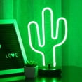 thumbnail image 4 of Letreros de luz de neón de Cactus verde, luces LED de neón de Cactus, luces nocturnas con Pedestal, decoración de habitación, batería/lámparas de Cactus con operación USB, 4 of 5