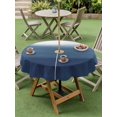 thumbnail image 3 of Outdoor Tablecloth with Umbrella Hole and Zipper, Navy Blue Ombre Round Table Cloth 54 Inch Waterproof Tablecloth, Modern Abstract Art Texture Picnic Table Cover for Patio Camping, 3 of 7