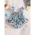 thumbnail image 4 of FOCUSNORM Barboteuse-Robe pour Bébé Fille à Manches Volantées, Bonnet Plissé, Justaucorps Imprimé, Vêtements pour Usage Quotidien Décontracté, 4 of 9