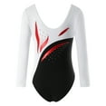 thumbnail image 2 of Alvivi Gymnastics Leotards for Girls Shiny Rhinestone One Piece Ballet Dance Unitard Dancewear White 14, 2 of 7