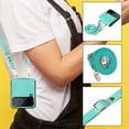 thumbnail image 5 of Galaxy Z Flip 4 Crossbody Case for Women Men Kids, Shoulder Bag Case Compatible with Samsung Galaxy Z Flip 4 (5G/2022), with Adjustable Shoulder Strap, Green, 5 of 12