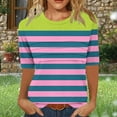 thumbnail image 2 of Summer Tshirts for Women Half Sleeve Floral Graphic Printed Tunic Tops Loose Fit Crew Neck Pleated Base Casual Tees (XL, Multicolor), 2 of 7
