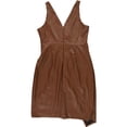 thumbnail image 2 of GUESS Womens Faux Leather Sheath Dress, ltpasbwn, 10, 2 of 2