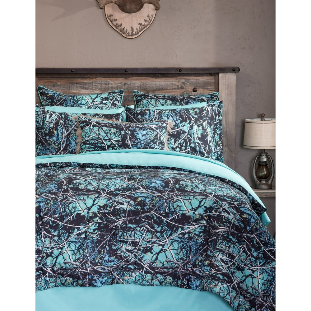 Carstens Serenity Blue Camo 3Piece Comforter Set, Twin