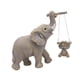 thumbnail image 1 of Estatua de elefante madre e hijo jugando en un columpio, colección de figuras de animales únicas Amarillo gris, 1 of 9