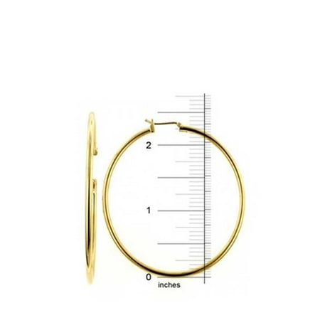 earrings 18k hoop polished dia plated thin brass tube inch round gold minimalist