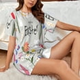 thumbnail image 4 of Honeii Happy Easter for Women's Summer Pajama Set ,Soft Short Sleeve Shirt & Matching Bottoms,Loungewear,2PCS Sleepwear Relaxed Home Wear-Medium, 4 of 6