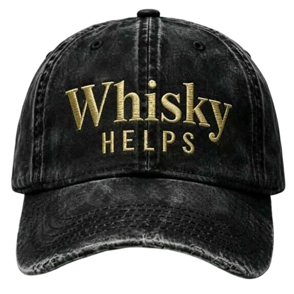 Washable Whiskey Embroidered Adjustable Baseball Cap Adult Outdoor Camping Hat
