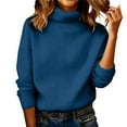 thumbnail image 1 of Comdrip Chandails Confortables pour Femmes Chandails Surdimensionnés Confortables en Tricot Col Rond Automne Chandail Tendance Tenues d'Automne Chandail Col Roulé Femmes, Marine P, 1 of 5