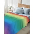 thumbnail image 5 of Rainbow Colors Ombre Cream Flat Sheet Only Twin Size, Soft Breathable Bed Top Sheets for Mattress, Modern Abstract Art Aesthetics Luxury Bedding Flat Sheets for Home Hotel Bedroom Bed Protection, 5 of 9