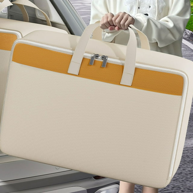 Bolsa de Almacenamiento Resistente con Asas Reforzadas | Bolsa Extragrande para Ropa y Edredones | Doble Cremallera | 60 X 40 X 25 Cm | Color Caqui | Impermeable | Plegable y Reutilizable | para Muda
