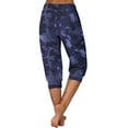 thumbnail image 4 of gbyLJF Capri Pants for Women Summer Casual Camo Print Yoga Pants Cinch Bottom Baggy Joggers Workout Sweatpants A02_Purple XXL, 4 of 6