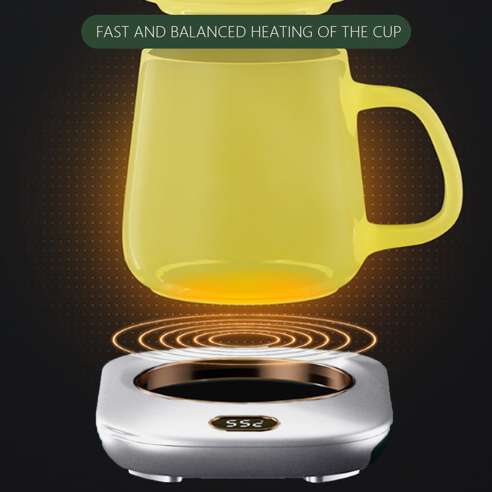 Evjurcn Electric Coffee Mug Warmer USB Rechargeable Coffee Cup Heater Portable Heating Coaster Waterproof Tea Coffee Milk Warmer Pad for Office and