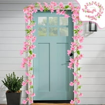 sruoe Artificial Christmas Garland, Faux Greenery Garland, Christmas Garlands Wreaths Rattan, Rose Vine Garland, Fake Hanging Vines for Home Table Door Stairs Fireplace Outdoor Decoration