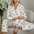 thumbnail image 6 of Yiaed Labrador Retriever Dog Print Pajamas Women's Long Sleeve Sleepwear Soft Button Down Loungewear Pjs Lounge Set Nightwear Womens Pajama Pants-Large, 6 of 7