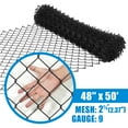 thumbnail image 2 of Fencer Wire 9 Gauge Black Vinyl Coated Galvanized Steel Chain Link Fence Fabric, Diamond Mesh Size 2-3/8 Inch, Galvanized&nbsp;Fencing Wire Roll for Garden and Animals Enclosure (4ft. x 50ft.), 2 of 9