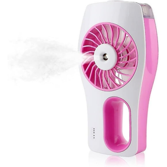 Mini ventilador de pie con refrigeración, color rosa
