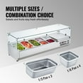 thumbnail image 3 of KFFKFF Countertop Refrigerated Salad Pizza Prep Station 140 W Glass Guard ETL, 3 of 9