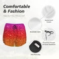 thumbnail image 6 of Picia Rainbow Glitter Pattern Women's 2 in 1 Athletic Running Shorts High Waisted Workout Casual Gym Sweat Shorts with Comfy Liner Zipper Pockets-Large, 6 of 9