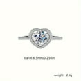 thumbnail image 2 of 1 Carat Moissanite Engagement Rings, Brilliant Round Cut Lab Created Diamond Rings, 925 Sterling Silver 18K White Gold Plated Moissanite Wedding Promise Heart Rings, 2 of 7