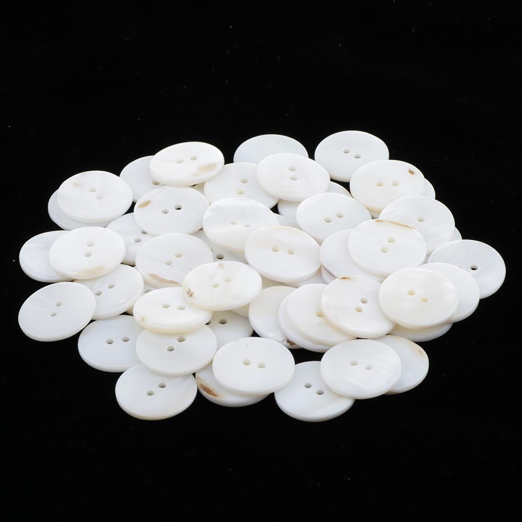 Yunhgft Pack of 50 shimmering mother of pearl, mother of pearl buttons craft buttons for White