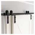 thumbnail image 1 of I-Shaped Bypass Sliding Barn Door Hardware Kit, Bearing 100kg Two Door Track Hanger System ,Easy to Install, 1 of 6