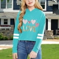 thumbnail image 4 of FAOWME Child Girls Long Sleeve Letters Solid Color Crop Sweatshirt Hoodie Pullover Tops For Kids Sky Blue 3-4 Years, 4 of 4