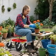 thumbnail image 4 of Meoldis Rolling Garden Cart Seat - 360° Swivel Height Adjustable Garden Stool with Tool Tray & All-Terrain Wheels, Heavy Duty Gardening Seat for Seniors, Knee Pain Relief, Lawn & Yard Work, 4 of 8