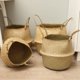 thumbnail image 5 of 22 x 18 x 19 cm, cesta de vientre de pasto marino natural, cesta para la colada, cesta de almacenamiento grande para plantas de interior, 5 of 5