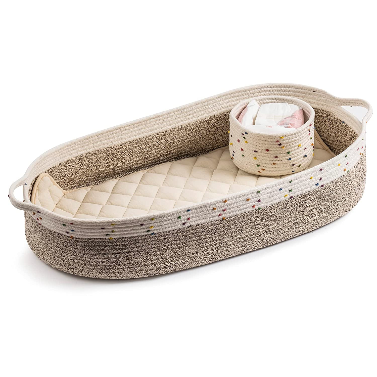 Baby Changing Basket (for 0 to 12 Month) Rope Changing Table Topper