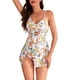 thumbnail image 2 of Trajes de baño Amzcrzy Tankini para mujer, traje de baño de dos piezas con estampado de moda para mujer, estilo deportivo, estilo falda, traje de baño conservador de cintura alta, blanco, 2XL, 2 of 5