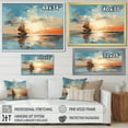 thumbnail image 4 of Designart "Minimalistic Skyline Of The Coastal Sunset I" Coastal Sunset Floater Framed Canvas Wall Art, 4 of 5