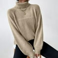 thumbnail image 2 of Chandail-Over Décontracté Surdimensionné en Tricot Côtelé pour Femmes Manches Longues Col Rond Hauts Automne Hiver Mode Confortable Doux Chaud, 2 of 5