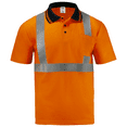 thumbnail image 3 of JORESTECH 5-Pack Hi-Vis Short Sleeve Safety Polo Shirt, ANSI Class 2 (Orange, XL), 3 of 9
