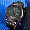 thumbnail image 1 of Reloj de cuarzo para hombre, reloj clásico vintage para hombre, con fecha, correa de cuero, reloj deportivo de cuarzo., 1 of 5