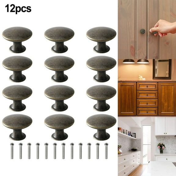 12 Pack Of Antique Style Bronze Drawer Handles Round Dresser Knobs For Cabinets Fangkenuo