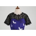 thumbnail image 4 of Women's Halloween Lace Short Sleeve Round Neck Sexy Splicing Printed Dresses Vintage Swing Dresses, 4 of 9