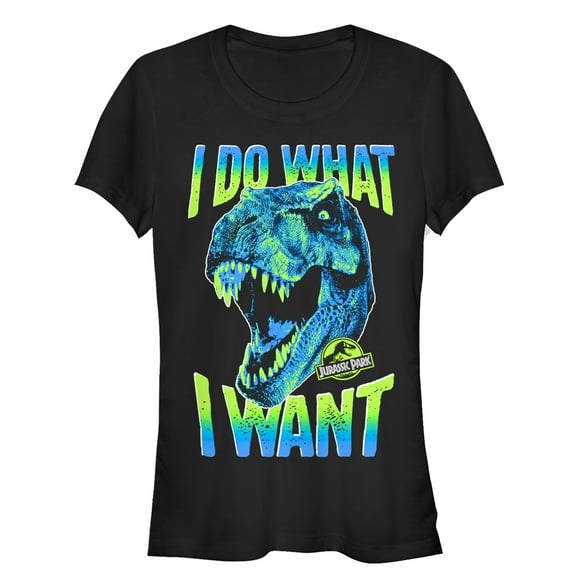 Junior's Jurassic Park T. Rex Do What I Want  Graphic Tee Black X Large