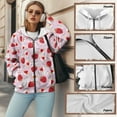 thumbnail image 6 of COEQINE Long Sleeve Women's Oversized Hoodie Fashion Full Zipper Sweatshirts Christmas Hat and Strawberry Pink Print Long Sleeve Casual Wear Fall Tops with Pockets, 3XL, 6 of 7
