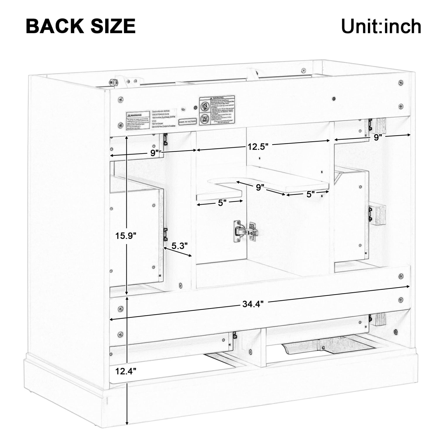 Harper & Bright Designs 36" Bathroom Vanity with Sink Combo, Bathroom Vanity Cabinet with Multi-Functional Drawer Divider and Adjustable Shelf