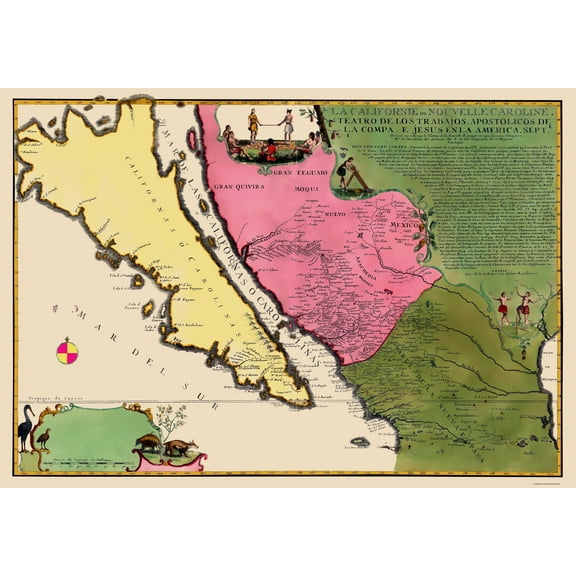 Historic Map - California Island - De Fer 1720 - 23 x 33.05 - Vintage Wall Art