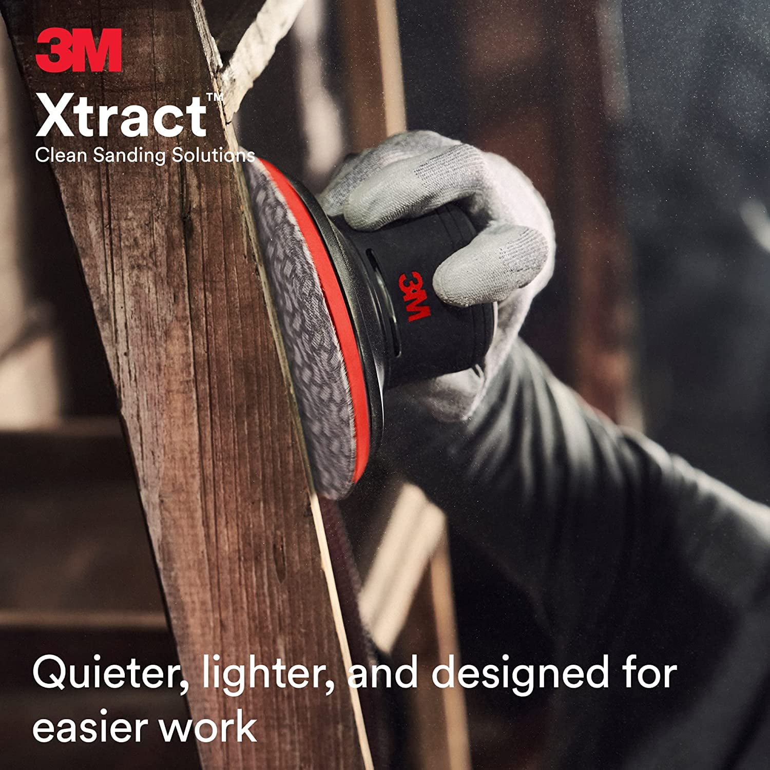 3M Xtract Pneumatic Random Orbital Sander, 88957, 6 in, Self-Generated Vacuum, 3/32 in Orbit, 1 ea/Case