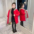 thumbnail image 2 of Chaqueta de algodón con forro polar para niña, abrigo de invierno de longitud media, ropa de algodón para niño, ropa de abrigo cálida y elegante para niño, 2 of 5