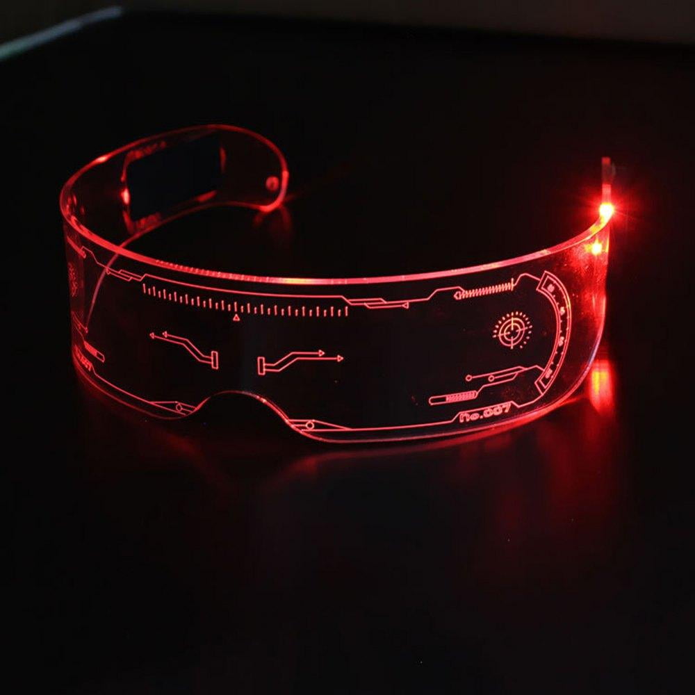 glasses full of science and technology LED luminous glasses led visor glasses etc. four modes of dual control seven color light,Cyberpunk glasses,LED light up glasses led sunshade glasses parties suitable for cosplay bars