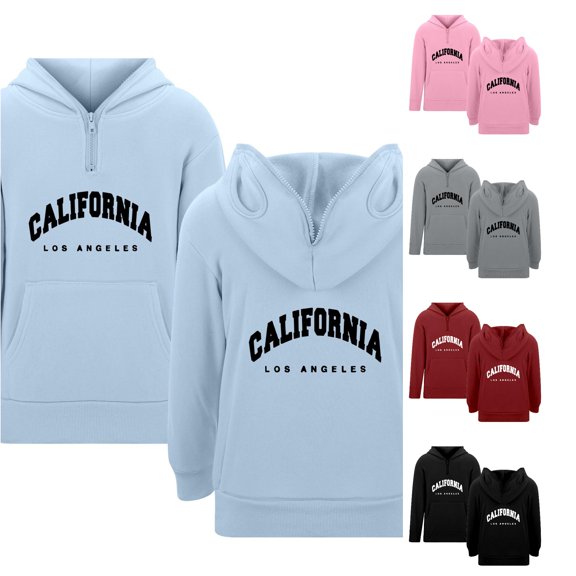 Tanghaowl Girls Pullover Girl Boy Hoodie Long Sleeve Soft Sweatshirt Graphic Hoody Kids Cute Pullovers Top Clothes for Girls Boys Light Blue 13-14 Years