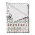 thumbnail image 2 of Geometric Soft Flannel Fleece Throw Blanket, Aztec Motifs Triangles Squares Folk Inspiration Tribal Image, Cozy Plush for Indoor and Outdoor Use, 70" x 90", Mint Dark Blue Peach, by Ambesonne, 2 of 5